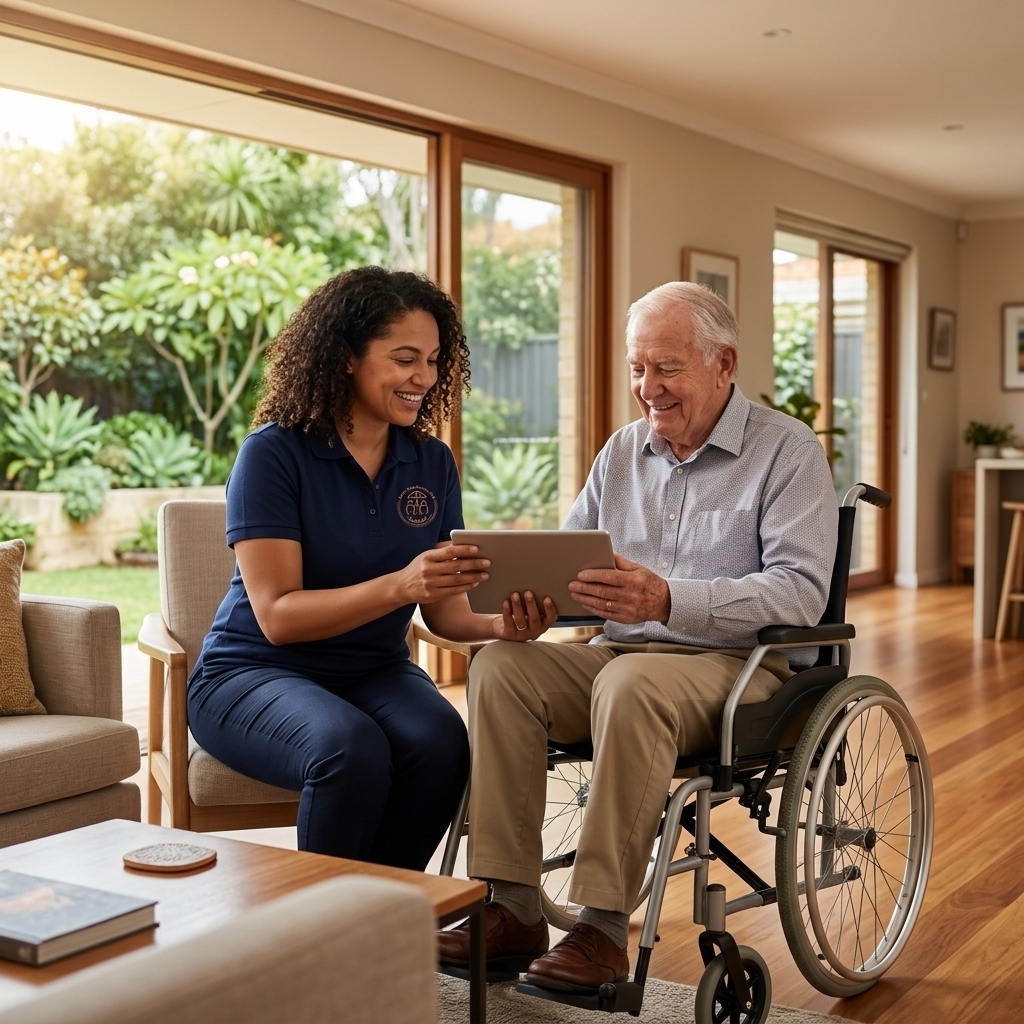 Lotus Care Services support worker assisting a participant